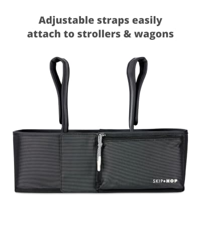 Skip Hop Ultimate Stroller Organizer Universal Fit with Adjustable Straps, Magnetic Flaps and Convertible Design That fits 40 oz. Tumblers, Black - image 6
