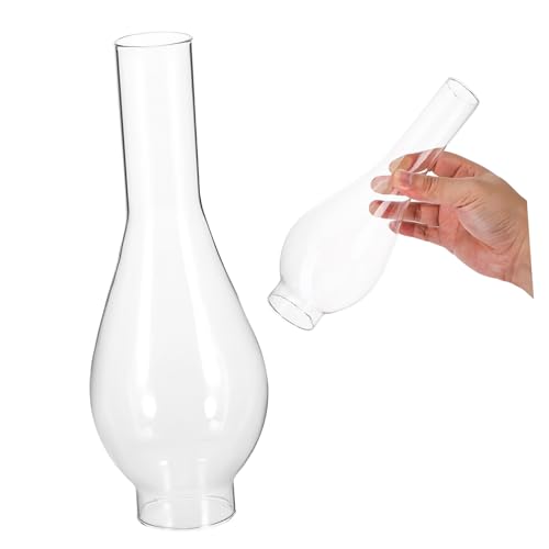 FIXOSHEE Chimenea Para Lámpara De Queroseno Alta 38 Orificios Vidrio Transparente Pantalla De Aceite Recambio Para Lámpara De Uso Interior y Exterior