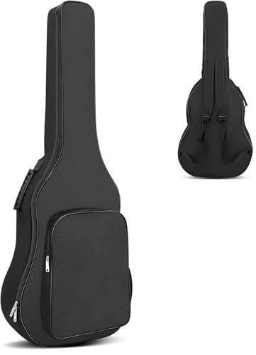 Capa de Violão Preta com Alça Dupla Água-Resistente, Capa Super Luxo Bag Estofado Para Violão, Capa Bag Para Violão Case Resistente ao Desgaste