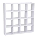 1: 12 Dollhouse Miniature Wood Storage Rack 16 Grid Shelves White White Storage Shelf Doll House Furniture Decor
