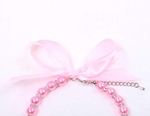 Sks Pet Pearls Dog Cat Necklace Collar Bling Charm Pendant With Accessories Pet Puppy Jewelry For Female Puppy Chihuahua Yorkie Adjustable Handmade (Bone Pendant, Xl) #TOP5