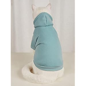 QWINEE Basic Dog Hoodie, Dog Warm Jacket, Cat Apparel, Dog Shirt, Dog Clothes for Puppy Kitten Small Medium Dogs Cats Cadet Blue M QWINEE Basic Dog Hoodie Dog Warm Jacket Cat Apparel Dog Shirt Dog Clothes for Puppy Kitten Small Medium Dogs Cats Cadet Blue M