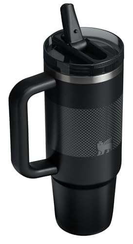 Image of Stanley Quencher ProTour Flip Straw Tumbler with Leakproof Lid 30 oz | Built-In Straw and Handle | Cup Holder Compatible for Travel | Insulated Stainless Steel Cup | BPA-Free | Black Fade