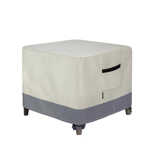 Steeca Patio Ottoman Cover, Waterproof Outdoor Square Furniture Cover For Side & End Table 22L X 22W X 17H Inch cover