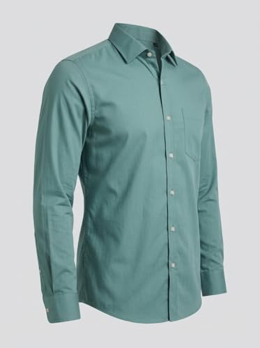 Image of INKAST Men's Cotton Blend Plain Formal Shirt | Full Sleeves Solid Shirts| Straight Regular Fit | Office and Regular Wear