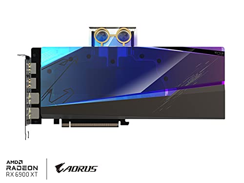 Image of GIGABYTE AORUS Radeon RX 6900 XT Xtreme WATERFORCE WB 16G Graphics Card, WATERFORCE Water Block Cooling System, 16GB 256-bit GDDR6, GV-R69XTAORUSX WB-16GD Video Card