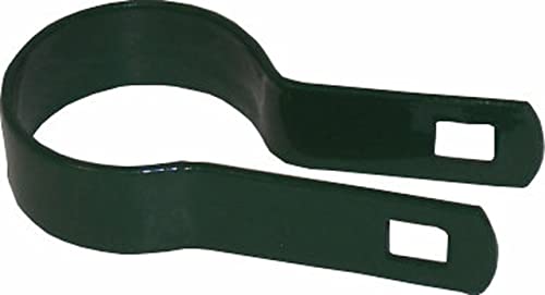 Black Coated Chain Link Tension Band, Durable Steel Chain Link Fence Hardware, Rust-Resistant, Easy Install, Includes Required Bolt (10, 1-3/8