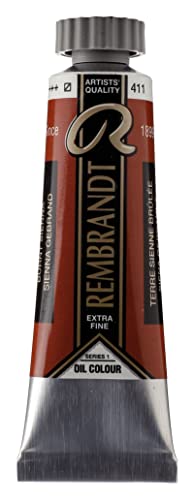 Rembrandt Oil Colour - Pintura al óleo extrafina para artistas Tubo de 15 ml en Tierra de Siena tostada 411 - Alta resistencia a la luz y viscosidad uniforme - Pigmentos de calidad superior