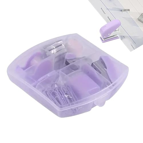 小さなホッチキス、小さなホッチキス、小さなかわいいホッチキスセット | 透明な収納ボックス付きの小さなステープル、ミニチュア学用品、職場、机、アクセサリー