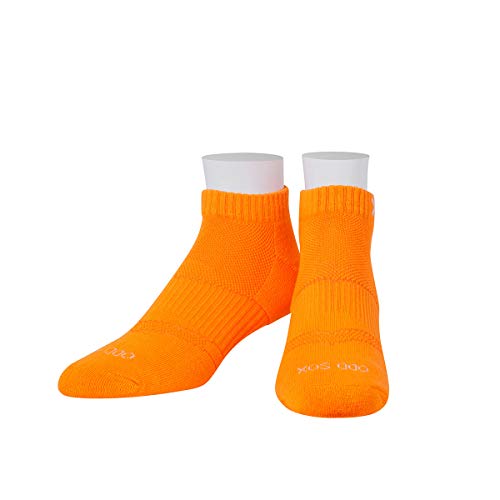 Odd Sox - Basix Bright Athletic Ankle High Socks - Knit Cotton Cushioned Breathable Arch Support - Large Size Unisex2