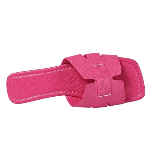 Image of Women's Dressy Casual Flat Sandals, Elegant Comfortable Slip-On Slides with Textured Upper, Versatile Dressy Style for Everyday Wear