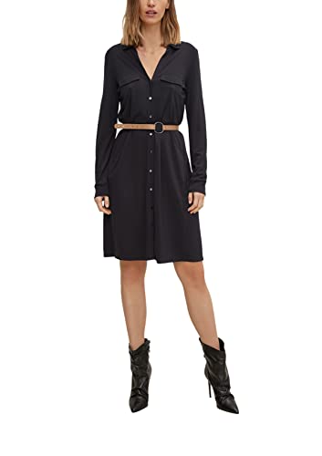 comma Damen jurk kort Kleid, 9999 Black, 40 EU