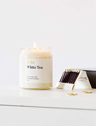 Mia's Co White Tea Scented Candle, Handmade With Natural Soy Wax And Cotton Wicks, 7.5 Oz Minimalist Candle For Home, Long Lasting Burning For Stress Relief, Candle Gift For Women #TOP3