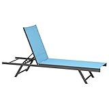 Siena Garden Liege Tropic, 194x60x98cm, Gestell: Aluminium, in anthrazit, Fläche: Ranotex-Gewebe in sky blue - 16