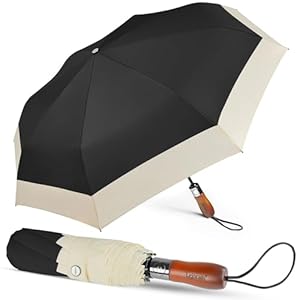 Lejorain Compact Golf Umbrella Large – 54inch Travel Big Portable Automatic Folding Umbrella Windproof for Men Heavy Duty 210T Dupont Teflon Coated Umbrella for Rain