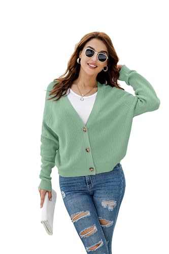 Image of TASAMO Womens Cardigan Sweaters 2026 Fall Cropped Lightweight Sweater
