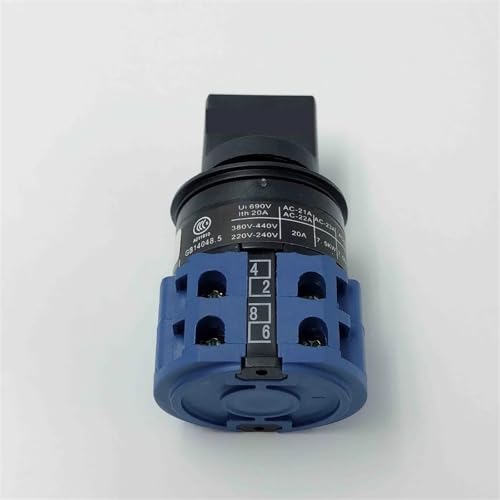 Interruptor de leva de 3 posiciones ON-OFF-ON de 660V y 20A con 8 terminales 3
