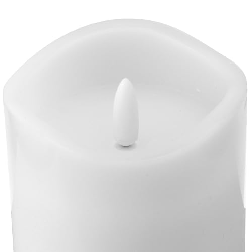 Image of Stonebriar 6 Count White Real Wax 3x6 Flameless LED Pillar Candles with Remote and Timer