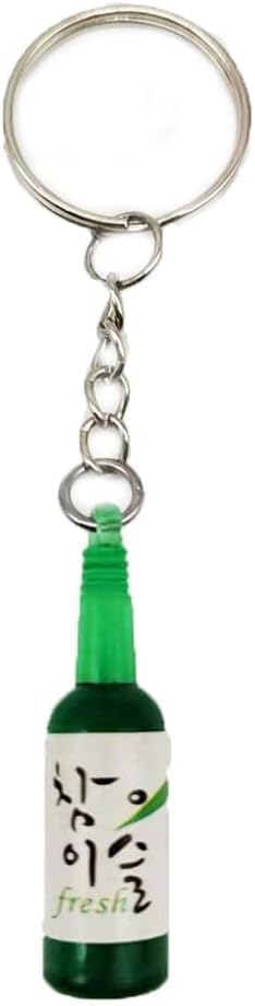 SquarezhenBo Soju Cans Keychain,Soju Bottle Keychain Simulation Resin Beer Trinket Car Keyring Pendant,Keychains and Charms Accessories (Green) at Amazon Men’s Clothing store
