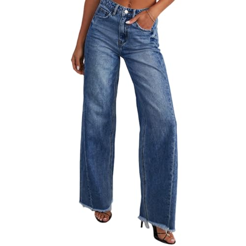 La Mejor Selección de Jeans de Dama , tabla con los diez mejores. 45 TPOUIDD Pantalones Pierna Ancha Mujer Mezclilla, Jeans Holgados de Cintura Alta para Mujer - Elasticidad, Sin decoloración, Sin Pelusa, Adecuado para Viajes Diarios, Oficina,...