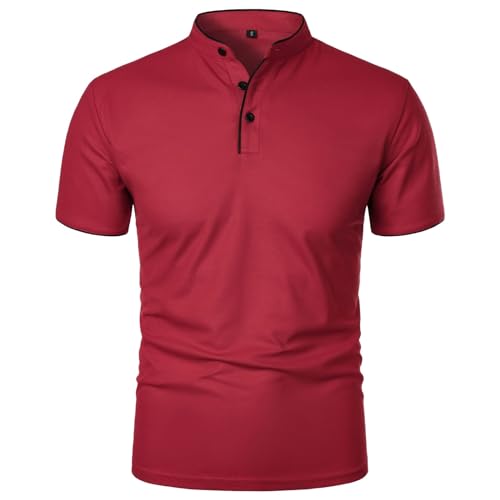Polo para Hombre de Manga Corta T-Shirt Clásica Golf Color Liso Verano Shirts Tennnis Deportivo Cuello Clásico Rayas Camisetas Deporte Básico Formal Bonita Elegante