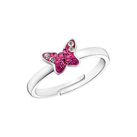 Prinzessin Lillifee Kinderring 925 Sterling Silber Mädchen Kinder Ringe, mit Preciosa, Silber, Schmetterling, Kommt in Schmuck Geschenk Box, 2033999… Cover