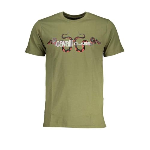 T-shirt Cavalli Class vert homme coton respirant contre la chaleur