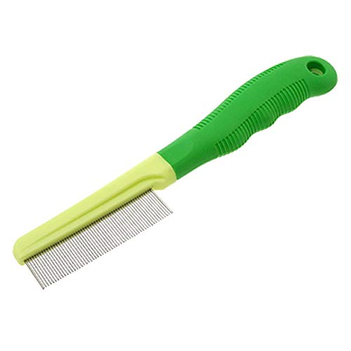 Saim Pet Dog Cat Hair Trimmer Grooming Comb Brush Razor with Fine Steel Tooth Yellow & Green