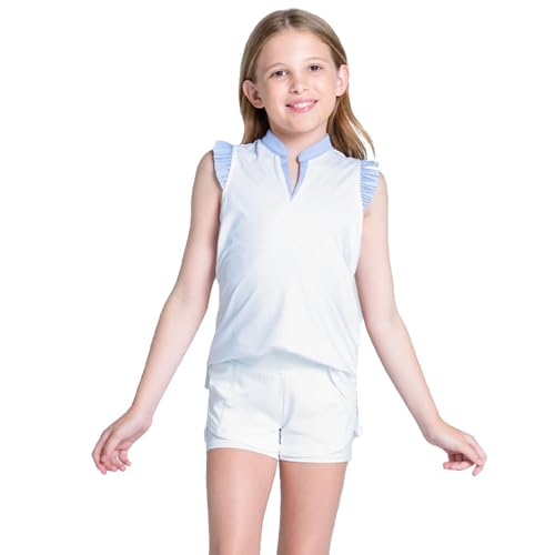 Lucky In Love Lovely Pleat Sleeveless Girls Golf Polo
