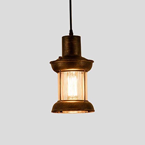 Lampe LED loft industriel suspendue avec globe en verre rétro - 4