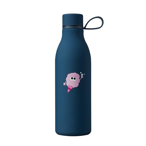 Tinc Flossie Metal Soft Touch Hot & Cold Water Bottle, Screw Top Lid, Navy - 500ml capacity