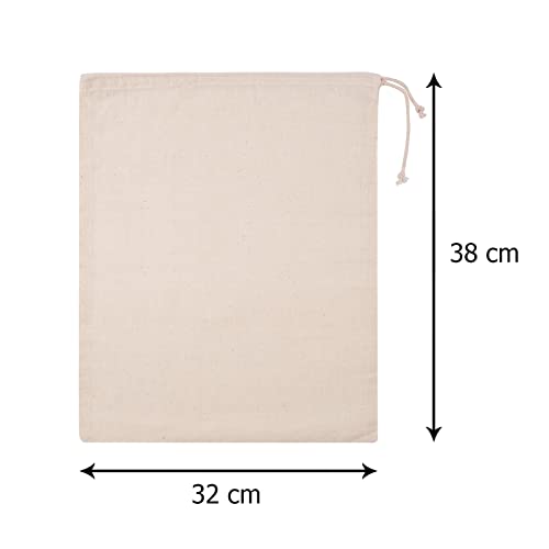 Image of Shoe Bags for Travel & Storage | Sturdy, Washable Reusable Cotton Shoe Covers for Footwear, toiletries & Toys | Ideal for Travel, Closet & Gym (Pack of 6)