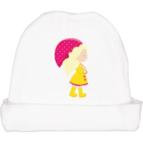 inktastic Girl in Raincoat, Girl with Umbrella, Blonde Hair Baby Beanie Hat