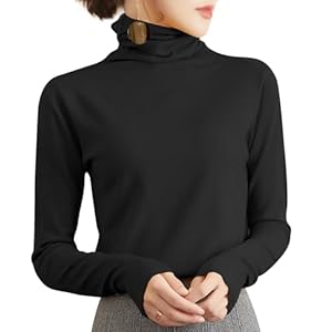 [YUMISS] セーター レディース 10色展開 【超繊細断熱保温素材・首元まであったか・こなれ感満点】ハイネック ニット 暖かい 柔らかい 着回し トップス 秋冬 おしゃれ カジュアル オフィス インナー カットソー (JP, アルファベット, M, ブラック)" 