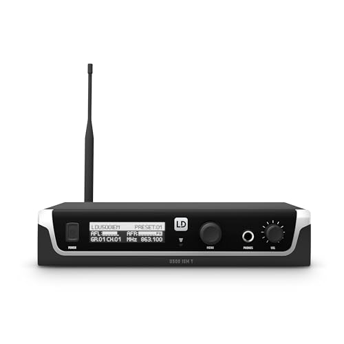 LD Systems U508 IEM - In-Ear Monitoring-System mit Sender und Bodypack, 863-865 MHz + 823-832 MHz, schwarz