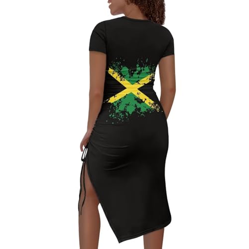 Image of Short Sleeve Dress for Women,Sexy Bodycon Dress,Plus Size Slit Dress,String Design s-4xl