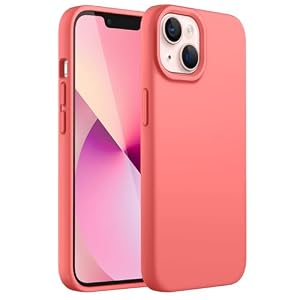 JETech Silikon Hülle für iPhone 13 6, 1 Zoll, Ganzkörperschutz handyhülle mit Seidig-Weicher Berühren, Stoßfeste Hülle mit Mikrofaser-Futter (Rosa Pomelo)