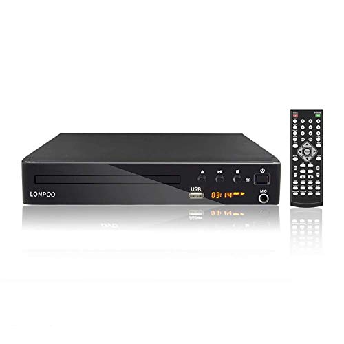 LONPOO All Region Free DVD Player,Compact HD DVD CD Player for TV