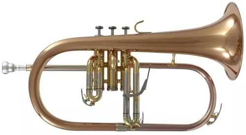 Woodbrass WFH400 – Bugle Si – Windinstrument für Anfänger, fertig zum Spielen, Trigger 3. Schieber, rosa Kupfer-Pavillon, Rucksack & Mundstück inklusive