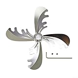 Yuanpgky Repuesto de ventilador de chimenea, circulador de aire alimentado por calor con diseño de aleación de aluminio de 4 aspas compatible con mejorar la calefacción de la habitación, compatible