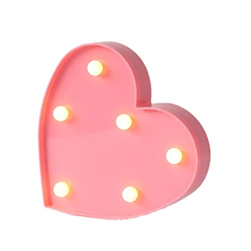 Preisvergleich Produktbild BOENTA Led Buchstabe Beleuchtete Buchstaben Nachtlichter für Kinder Nachtlichter für Kinder Batterielampen für zu Hause Tischleuchten für Wohnkultur pink Heart