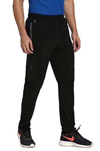 Image of Van Heusen Men's Track Pant | Side Zipper Pockets |Mid-Rise| 4-way stretch | Super light for premium comfort | Cotton Blend | Breathable & Casual | Easy Stain Release| Anti-static fabric | Activewear | Drawstrings | Style 51042