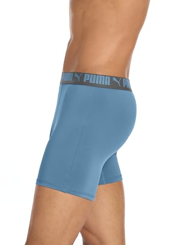 Puma Herren-Boxershorts, 5er-Pack, Grün/Blau/Schwarz/Grau, Medium 4