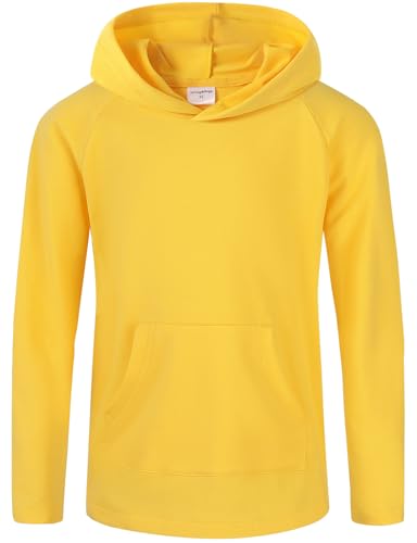 Spring&Gege Boys Light Weight Long Sleeve Hooded T-shirt Casual Solid Pullover Hoodie with Pocket