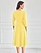 GRACE KARIN Dresses for Women 2025 Casual A Line 3/4 Sleeve Crew Neck Loose Swing Pleated Spring Summer Fall Midi Dress S Light Yellow