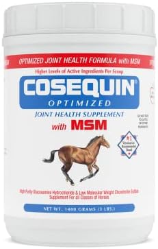 Nutramax Cosequin Optimized with MSM Joint Health Supplement for Horses - Powder with Glucosamine and Chondroitin, 1400 Grams