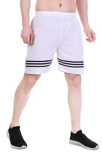 Image of BLUE STAR SHARK Athletic Sports Shorts for Men with Zip Pockets and Elastic Waistband Quick Dry Lightweight Activewear.