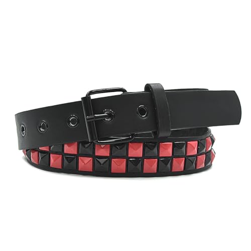Fashionable Studded Leather Belt - Punk Rock Style, Adjustable for Casual & Formal Wear