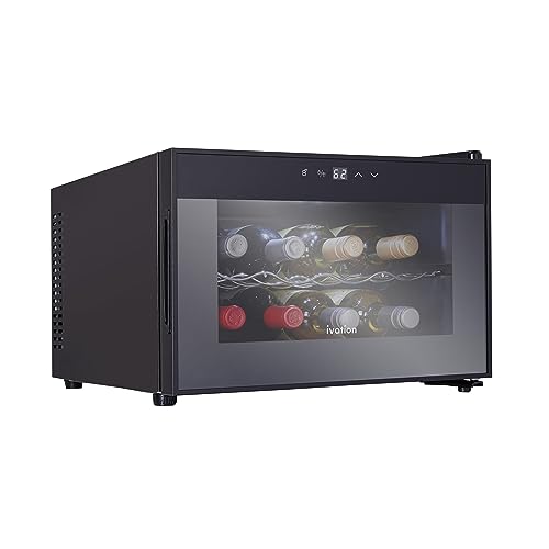 Ivation Premium 8 Bottle Horizontal Thermoelectric Wine Cooler/Chiller Counter Top Red & White
