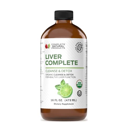 Liver Complete 16oz - Organic Liquid Liver Cleanse & Detox Supplement for High Enzymes, Fatty Liver, & Liver Support